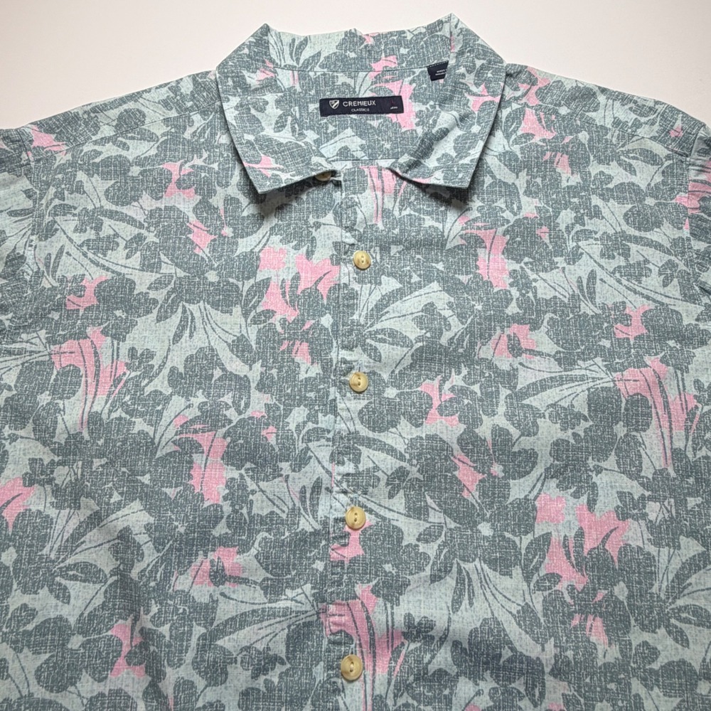 Cremieux Mens Size Large Floral Button Up Shirt Tropical‎ Resort Cotton